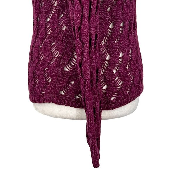 Loft WOMEN'S OPEN KNIT SWEATER V-NECK LONG SLEEVE PURPLE‎ SIZE XSP - Picture 6 of 13